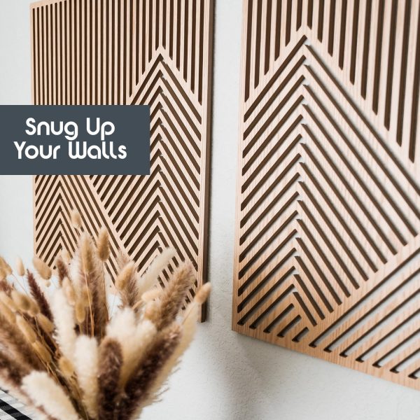 2 Pcs Wood Mountain Wall Art - Modern Wooden Panel Mountain Wall Decor, Decorative Forest Nature Abstract Line Minimalist Wall Art for Living Room Bedroom Farmhouse - Large 23.5”x23.5” - Image 8